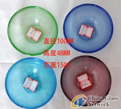 Color glass bowl